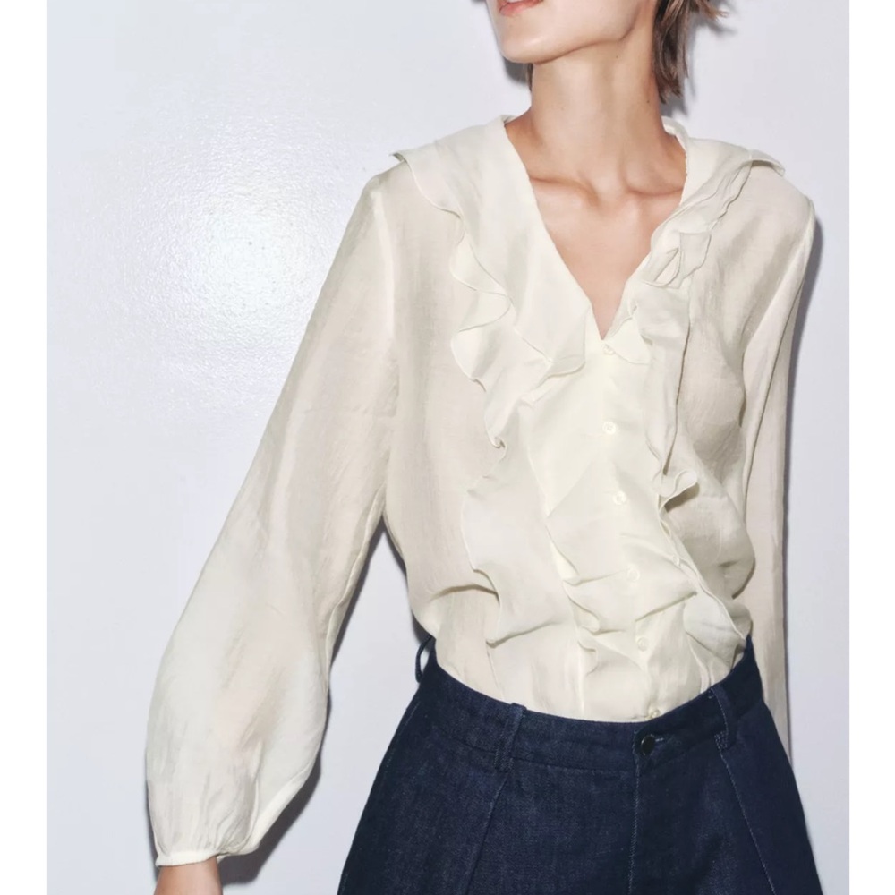 Zara Woman Collection Ruffled Shirt - NWT